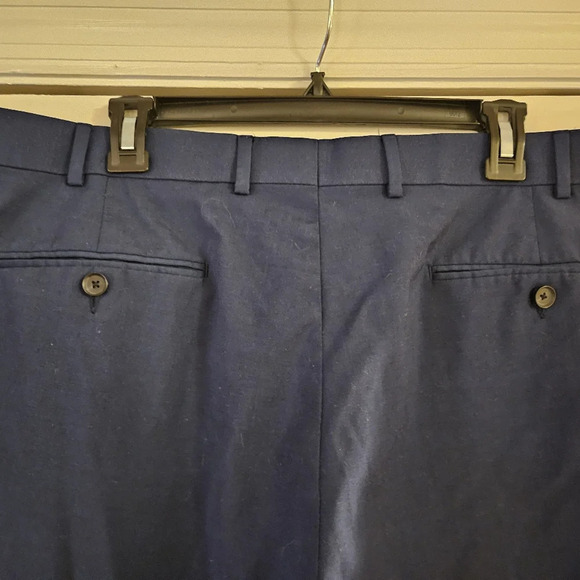 Claiborne Mens Flat Front Wool Blend Navy Blue Dress Pants. 38x22 - Picture 7 of 8